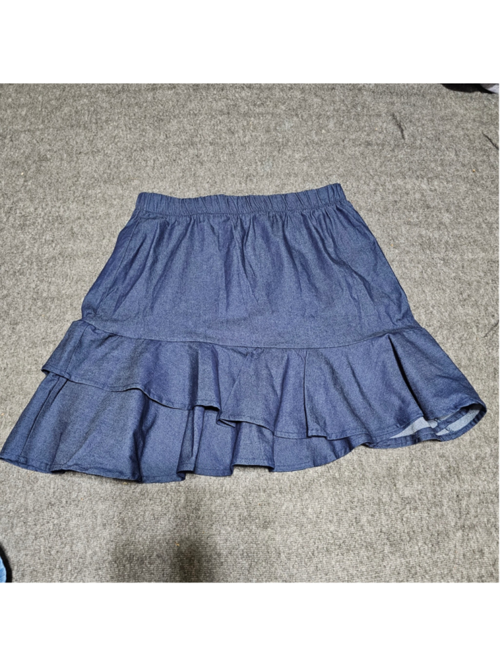 Women's Carole Christian Denim Mini Skirt, Size L, Blue